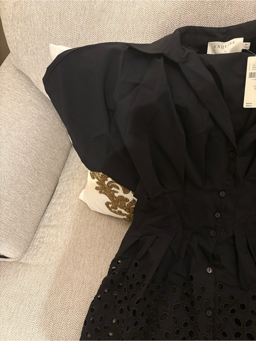 TOBIE EYELET HEM MINI SHIRTDRESS BY EXQUISE - Picture 9 of 10